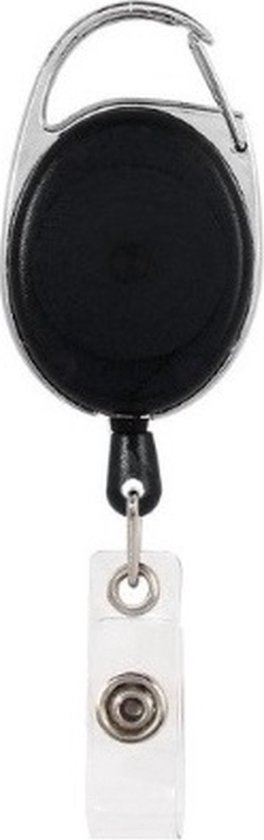 Porte-badge avec clip - Porte-badge avec cordon de serrage - Zwart transparent