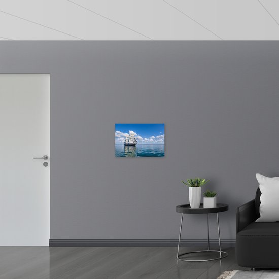 WallClassics - Toile - Voilier en Mer - 60x40 cm Tableau sur Toile (Décoration murale sur Toile)
