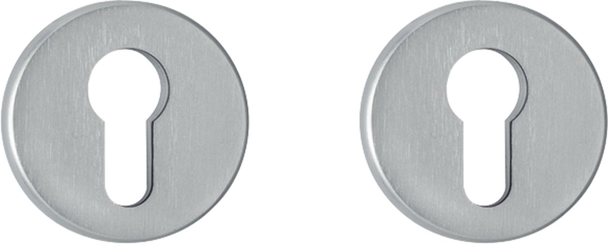 AXA Binnendeurrozetten (Curve Klik) Aluminium geslepen: met cilindergat.