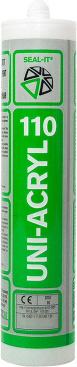 Seal-it 110 Uni-Acryl overschilderbaar afdichtings- en vulmateriaal voor binnen wit