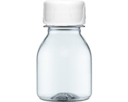 Lege Plastic Fles 60 ml PET clear shot - met witte ribbeldop - set van 10 stuks - navulbaar - leeg