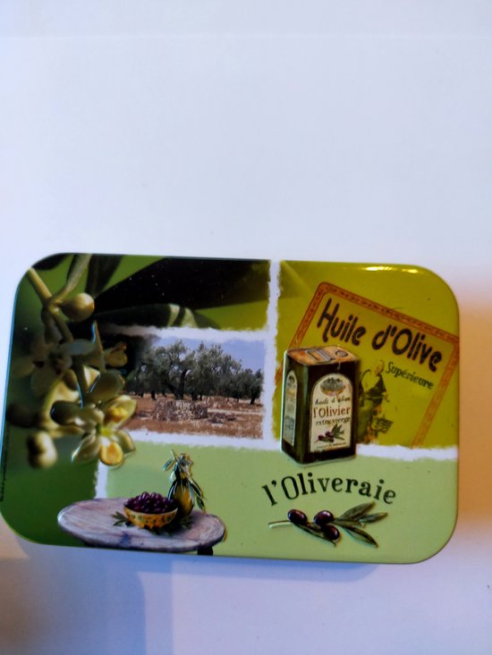 Boîte à savon en métal avec impression l'Oliveraie - Boîte de rangement Vintage - Savon à main français - Savon de Marseille Savon de Marseille