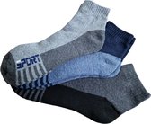 Ruinur Sport Sneakersokken - Enkelsokken - 3 Paar - Maat 40-46 - Lichtgrijs-Multicolour