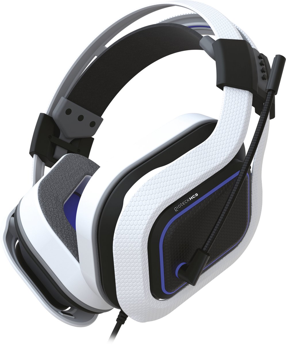 Gioteck - HC-9 Bedrade Stereo Gaming Headset Blauw en Wit voor PS5, PS4, PC, Mac en Mobile