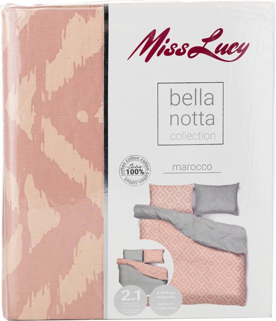 Bella Notta Collection Maroc dekbedovertrek double satin de coton 200 x 220 cm comprenant 2 taies d'oreiller 70 x 80 cm