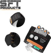 SFT-Products Magnetische Polsband - Armband voor Schroeven - Klus Polsband - Armband met Magneten - Klein Gereedschap - Monteur - Reparatie - Klussen - Bouwen - Doe het Zelf - Houtbewerking - Hobby - Verbouwing - Verstelbaar - Sterke Magneten - Blauw