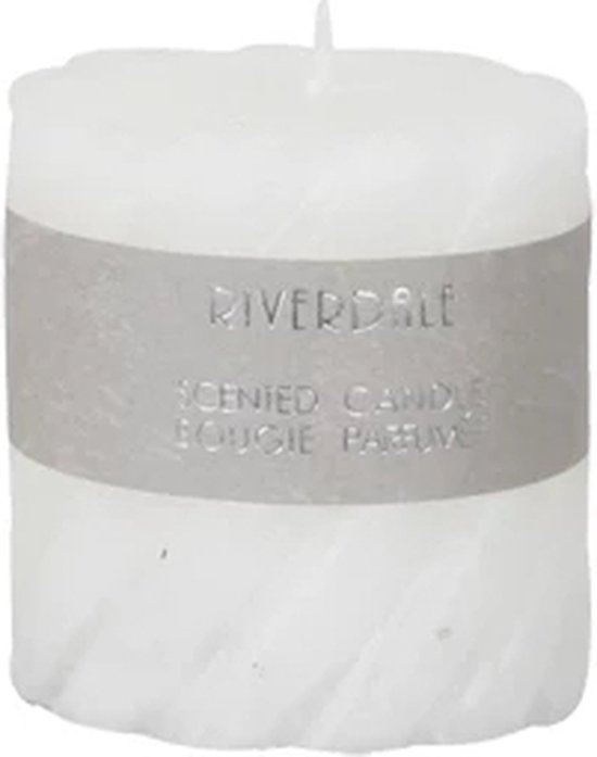Riverdale - Geurkaars Swirl wit Tea Ginger wit 7.5x7.5cm Wit