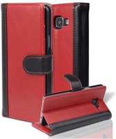 Cadorabo Hoesje geschikt voor Samsung Galaxy A5 2016 in ROOD ZWART - Beschermhoes Book Case Cover met standfunctie en kaartvak in tweekleurig design