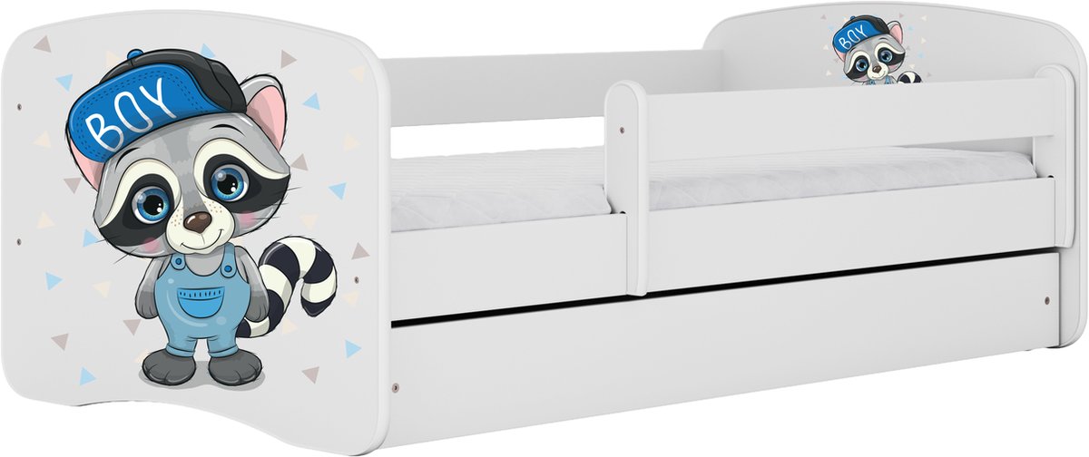 Kocot Kids - Bed babydreams wit wasbeer met lade zonder matras 180/80 - Kinderbed - Wit