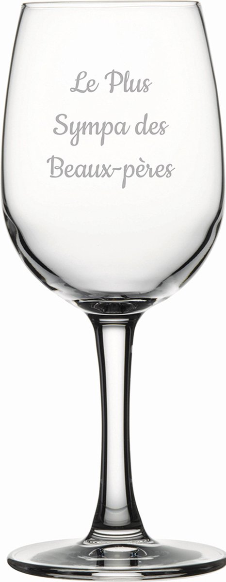 Witte wijnglas gegraveerd - 26cl - Le Plus Sympa des Beaux-pères