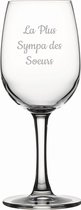 Witte wijnglas gegraveerd - 26cl - La Plus Sympa des Soeurs
