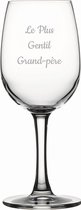 Witte wijnglas gegraveerd - 26cl - Le Plus Gentil Grand-père