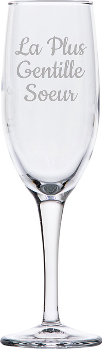Champagneglas gegraveerd - 16,5cl - La Plus Gentille Soeur