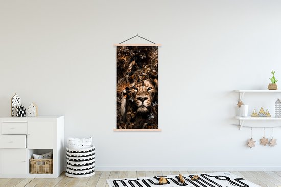 Porte-affiche avec affiche - Affiche scolaire - Animaux - Collage - Papillon - 90x180 cm - lattes vierges