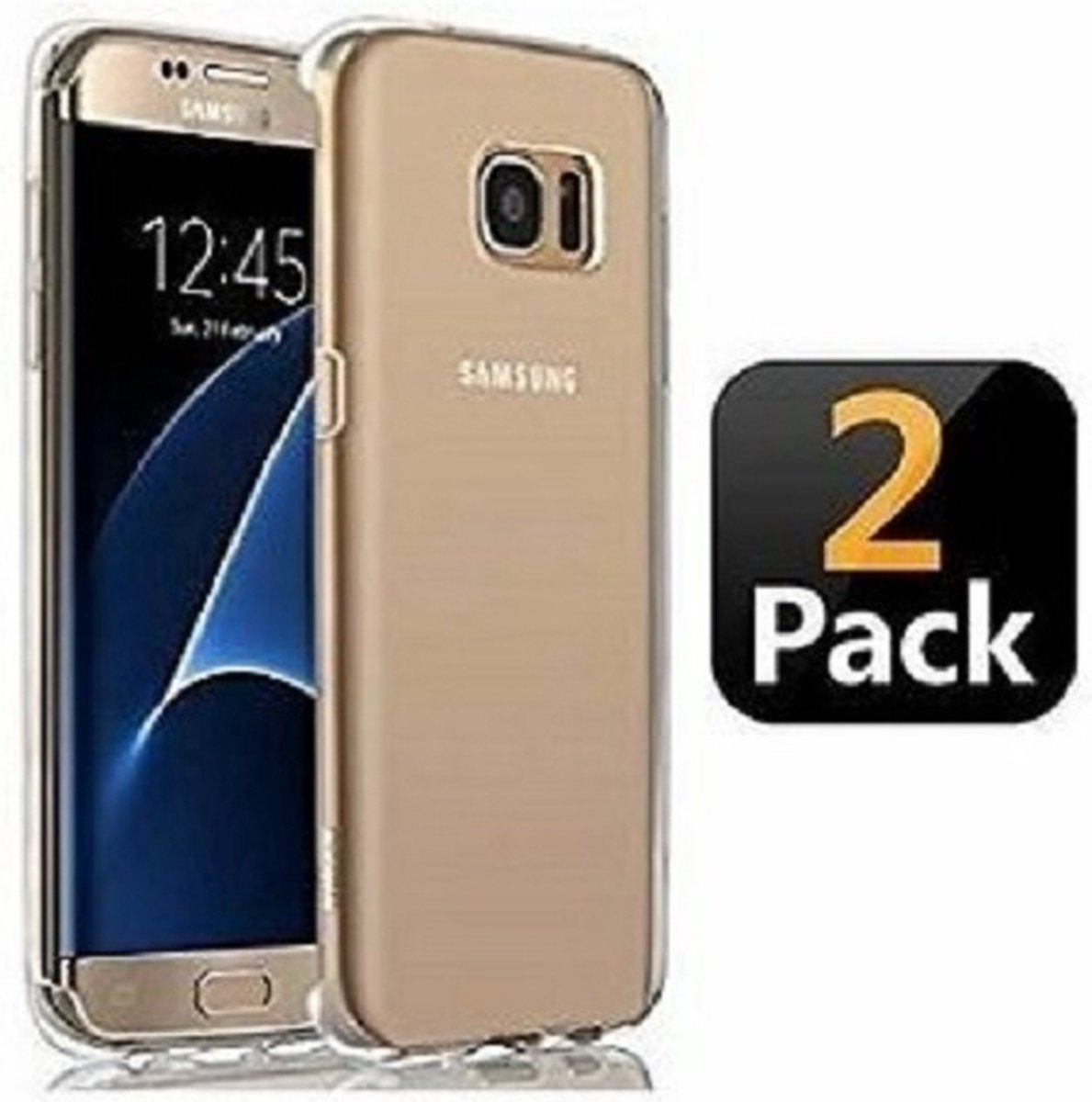 Samsung S7 EDGE Hoesje TPU Siliconen Transparant 2x