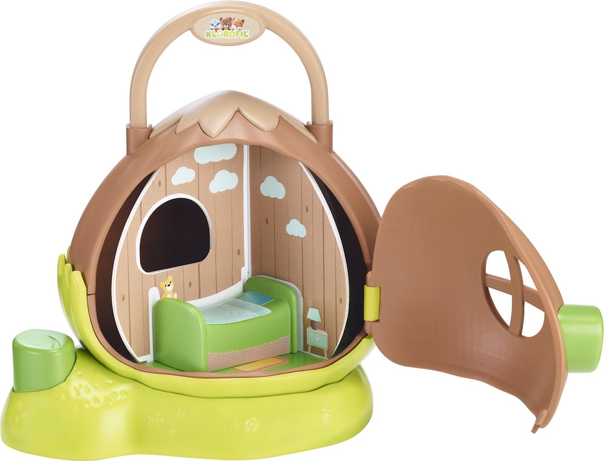Klorofil Het Hazelnoothuis Speelset - Poppenhuis - Interactief kinderspeelgoed - Met figuur uit de "Raccoon" familie van wasberen - Speelgoed vanaf 18 maanden — afbeelding 12