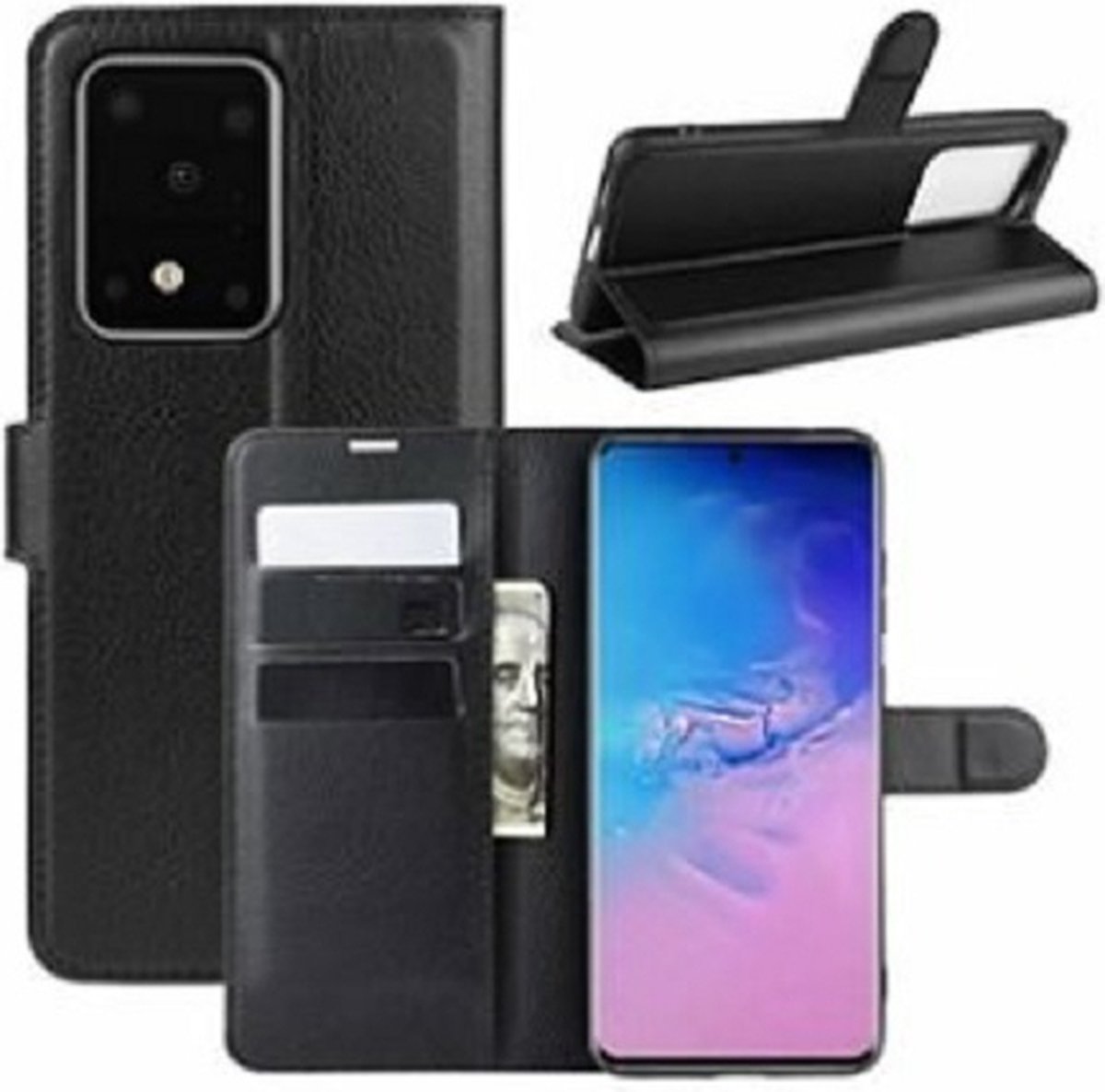 Samsung S20 ULTRA Hoesje Met Pasjeshouder Bookcase Zwart
