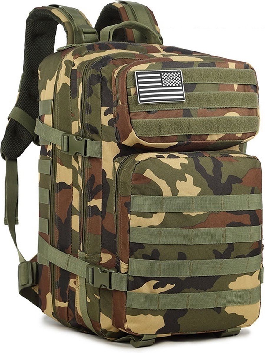 RAMBUX® - Tactical Backpack - Militaire Rugzak - Camouflage Groen - Leger Wandelrugzak - Rugzak - 45 Liter