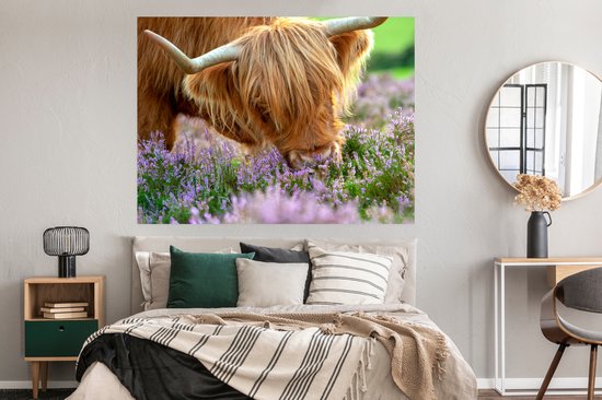 Affiche Highlander écossais - Herbe - Bruyère - Animaux - 160x120 cm XXL