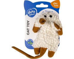 Duvo+ Cushy Knisper Muis - Bruin/Wit - 18x8x2cm