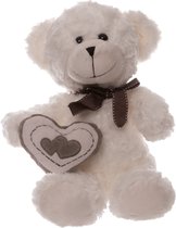 Pluche Beer hart 35cm teddybeer knuffelbeer Valentijn kinderkamer decoratie geschenk speelgoed