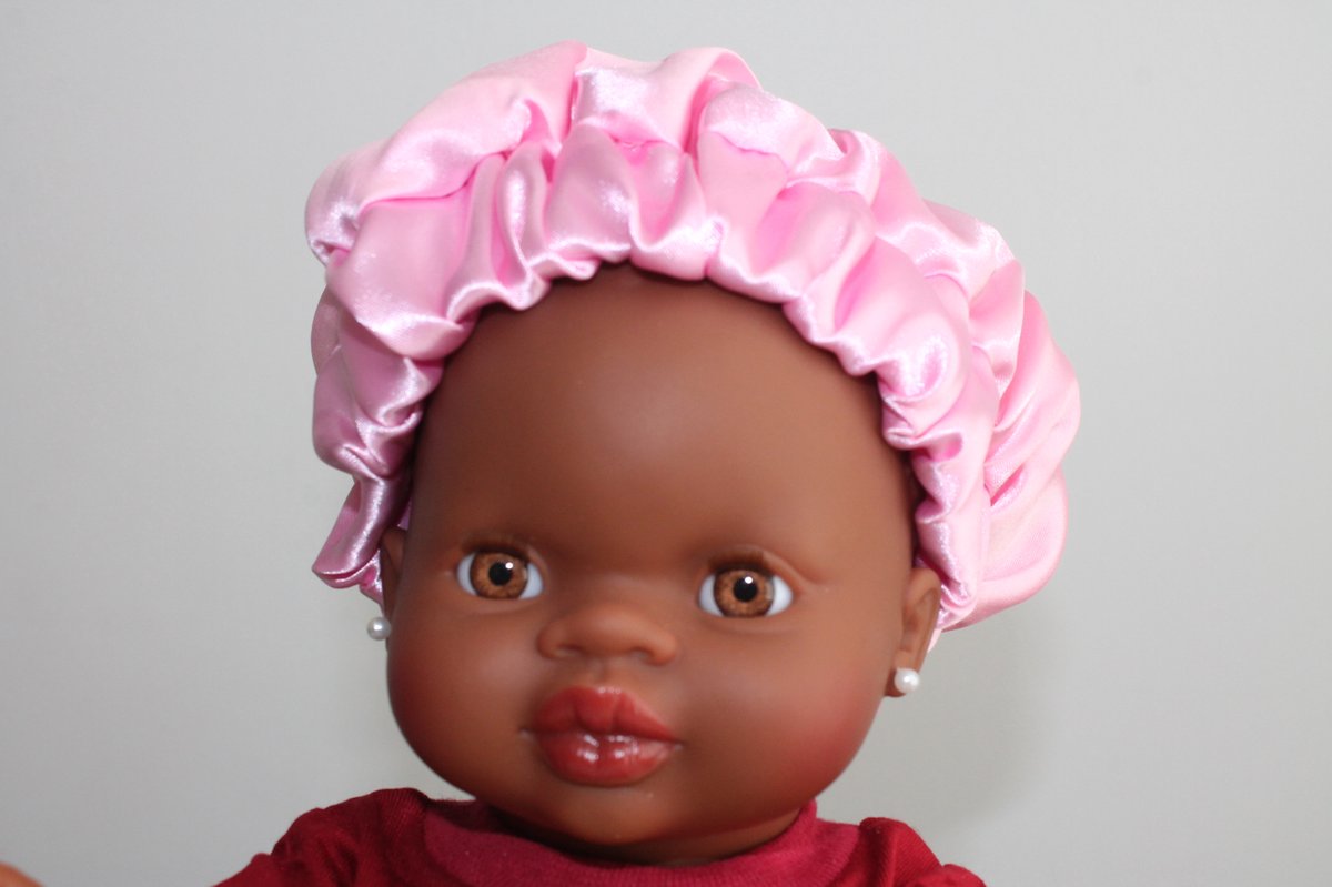 Afroty Baby Satijnen Bonnet Roze