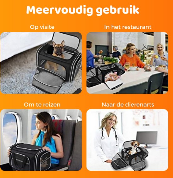 ACE Pets Honden en Kat Reistas Vliegtuig - Draagtas voor Kleine Hond en Kat - Hondentas Draagzak & Transporttas Hond - Maat M