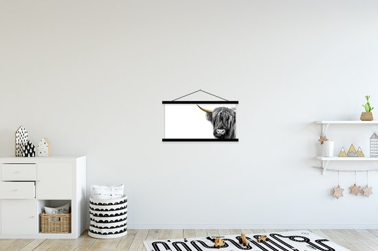 Porte-affiche avec affiche - Affiche scolaire - Highlander écossais - Zwart - Or - 60x30 cm - Lattes noires