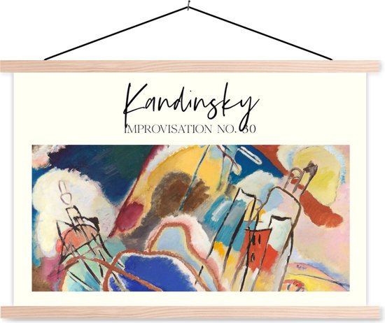 Porte-affiche avec affiche - Affiche scolaire - Peinture - Abstrait - Kandinsky - 150x100 cm - lattes vierges