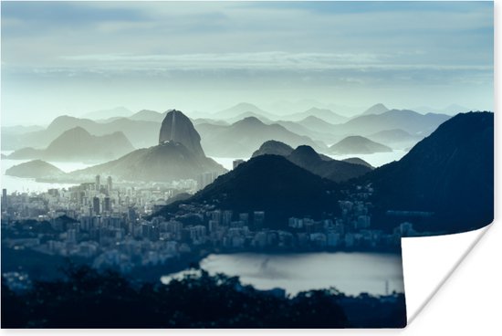 Guanabara baai Rio de Janeiro Poster 150x75 cm - Foto print op Poster (wanddecoratie)