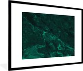 Fotolijst incl. Poster - Marmer - Kalk - Groen - Structuur - Marmerlook - 80x60 cm - Posterlijst