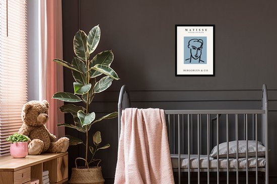 Cadre photo avec affiche - Portrait - Homme - Blauw - Art - Henri Matisse - 30x40 cm - Cadre pour affiche