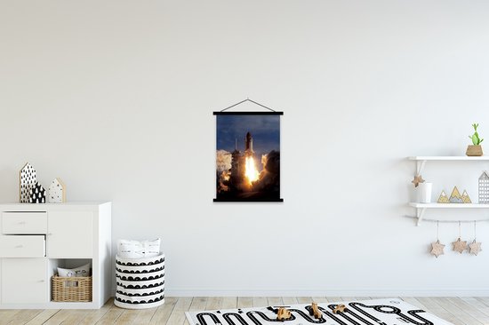 textielposter' affiche textile de lancement de la navette spatiale noir 90x120 cm