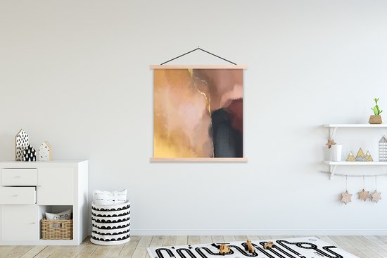 Porte-affiche avec affiche - Affiche scolaire - Abstrait - Peinture - Pastel - 120x120 cm - Lattes vierges