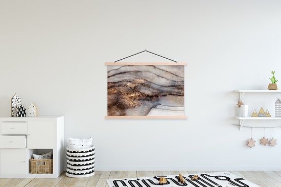 Porte-affiche avec affiche - Affiche scolaire - Storm - Or - Abstrait - 120x80 cm - Lattes vierges