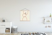 Posterhanger incl. Poster 90x90 cm - Schoolplaat - Liefde - Vintage - Koppel - Design - Textielposter - Blanke latten