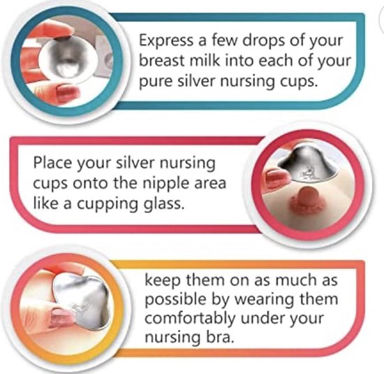 MOOGCO Silver nipple guards - maat M - de originele zilveren tepelbeschermer- 925 zilver van MOOGCO — afbeelding 2