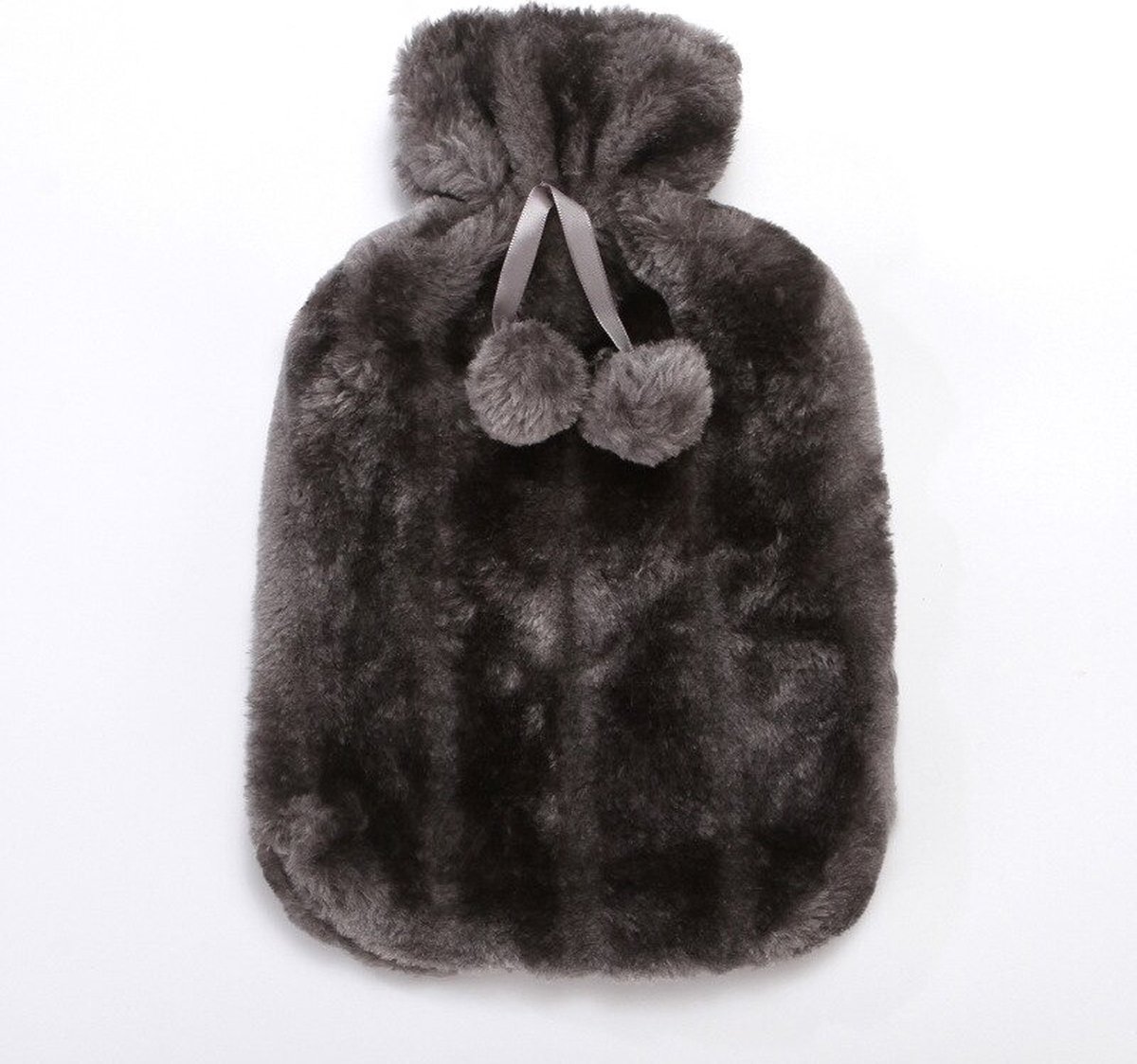 Goedkoopste Kruikhoes - Losse Hoes Kruik - Kruikzak - Winterhoes Kruik - Fluffy - Fleece hoes - 2 Liter - Donker Grijs