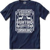 Weekend Hunting | Jagen - Hunting - Jacht - T-Shirt - Unisex - Navy Blue - Maat XL