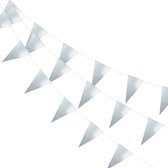 Zilveren Slingers Verjaardag Versiering Zilver Vlaggenlijn Feest Decoratie Vlaggetjes – 10 Meter