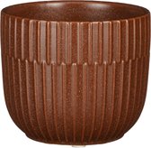 Mica Decorations - Plantenpot/bloempot - keramiek - mat bruin - D11/H9 cm