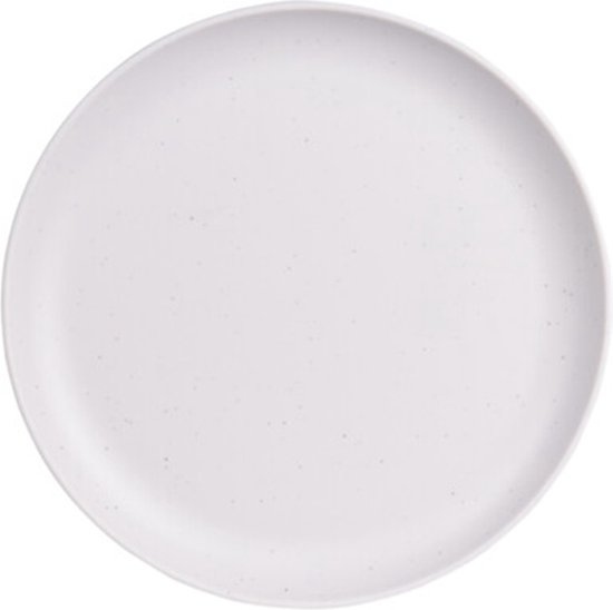 Assiette plate Excellent Houseware - 6x pièces - blanc - plastique/mélamine  - 25 cm | bol