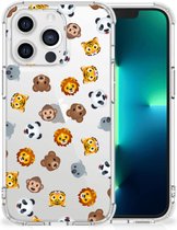 Doorzichtige Silicone Hoesje geschikt voor Apple iPhone 13 Pro Dieren Emojis