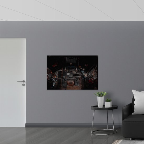 WallClassics - Bois - Intérieur d'un véhicule ancien - 120 x 80 cm - Épaisseur 9 mm - Photo sur bois (avec système d'accrochage)