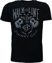 Johnny Cash Walk The Line T-Shirt Zwart - Officiële Merchandise