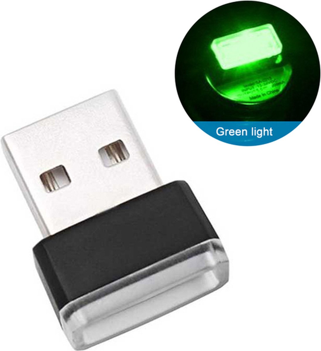 USB - Groene Auto LED-Sfeerverlichting - Plug-In - 5V - Auto - Laptop - USB-Aansluitingen - Nachtverlichting - Groen