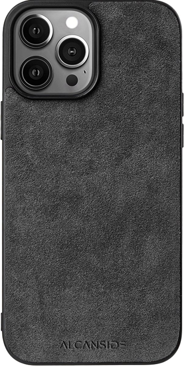 Alcanside Alcantara Backcover Hoesje - Geschikt voor iPhone 13 Pro Max - Space Grey