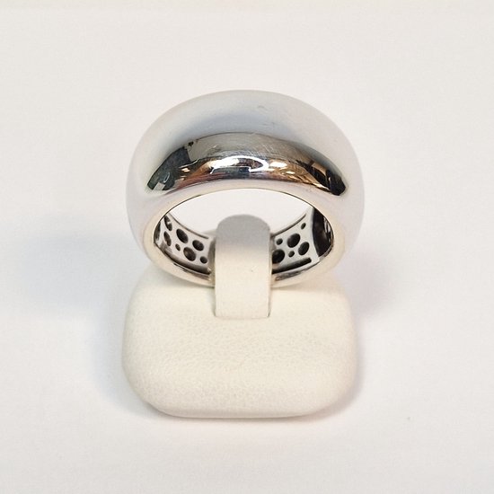 Ring - witgoud - 14 karaat - brede ring - uitverkoop juwelier Verlinden St. Hubert van €1555,= voor €1199,=