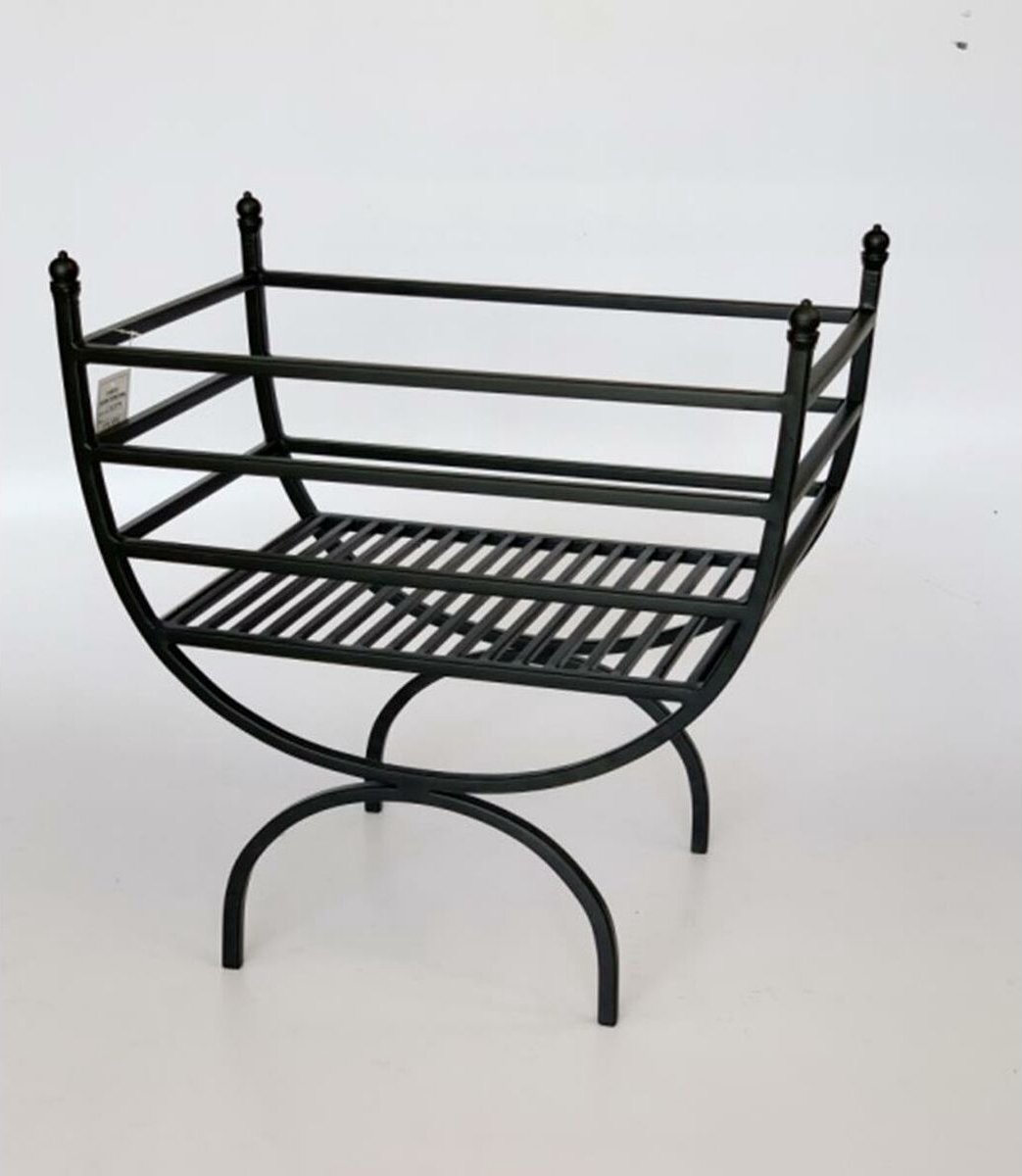 Gerei voor de haard DKD Home Decor Houtblok standaard Staal (48 x 30 x 57 cm)