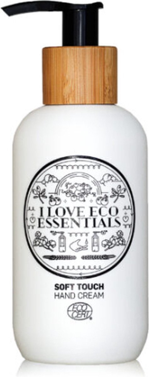 I LOVE ECO ESSENTIALS Soft Touch - Handcrème - 2O0ml - Ecocert COSMOS certified Organic - Gerecycleerde plastic fles